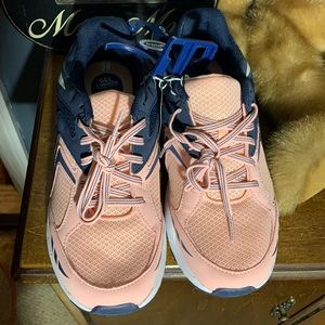 NWT Dr Scholl’s sneakers with gel cushion. Salmon and navy